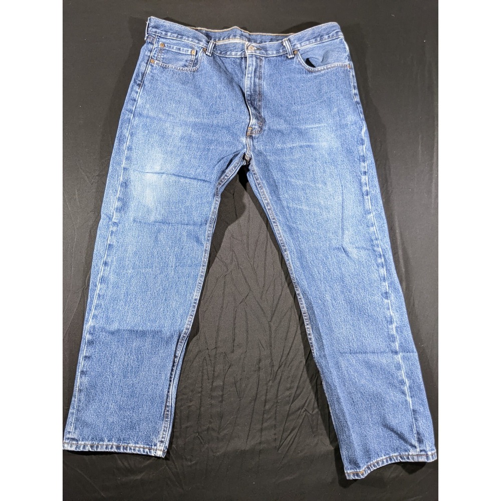 Levis 505 Jeans Straight Leg Regular Fit Denim Medium Wash Men Size 42x30